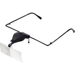 TOOLCRAFT TO-5137812 brýle s lupou s LED osvětlením , zvětšení: 1.5 x, 2.5 x, 3.5 x, Velikost objektivu: (d x š) 74 mm x 35 mm, čirá, bílá