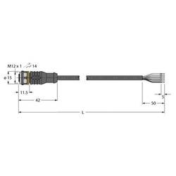 Turck RKC4.5T-5/TXL připojovací kabel pro senzory - aktory, 6625507, piny: 5, 5 m, 1 ks