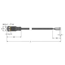 Turck RKC4.4T-5/TXL připojovací kabel pro senzory - aktory, 6625504, piny: 4, 5 m, 1 ks