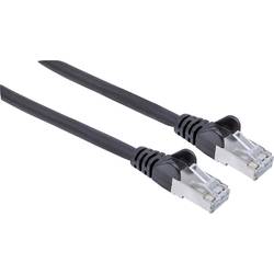 Intellinet 740999 RJ45 síťové kabely, propojovací kabely CAT 6A S/FTP 7.50 m černá fóliové stínění, stínění pletivem, stíněný, podpora HDMI, bez halogenů 1 ks