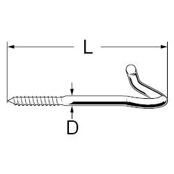 dörner + helmer 4814824 Šroubovací hák 10 x, pozinkovaný 140 mm 6 ks