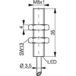 Contrinex indukční senzor přiblížení DW-AD-623-M8 320-520-166 M8 zarovnaná PNP (Ø x d) 8 mm x 35 mm