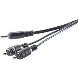 SpeaKa Professional SP-1300900 cinch / jack audio kabel [2x cinch zástrčka - 1x jack zástrčka 3,5 mm] 3.00 m šedá