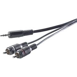 SpeaKa Professional SP-1300904 cinch / jack audio kabel [2x cinch zástrčka - 1x jack zástrčka 3,5 mm] 5.00 m šedá
