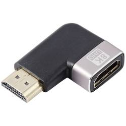 SpeaKa Professional SP-11302004 HDMI adaptér [1x HDMI zástrčka - 1x HDMI zásuvka] černá, stříbrná UHD 8K @ 60 Hz, UHD 4K @ 120 Hz 90° zatočeno doprava