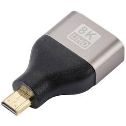 SpeaKa Professional SP-11302016 HDMI adaptér [1x micro HDMI zástrčka D - 1x HDMI zásuvka] černá, stříbrná UHD 8K @ 60 Hz, UHD 4K @ 120 Hz