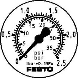 FESTO manometr 159601 FMA-63-2,5-1/4-EN 0 do 2.5 bar 1 ks