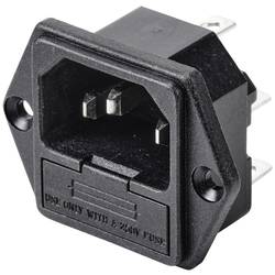 TRU COMPONENTS TC-10088368 IEC zástrčka C13/C14 C14 zástrčka, vestavná rovná Počet kontaktů: 3 10 A černá 1 ks