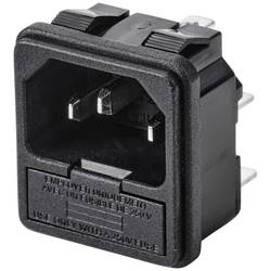 TRU COMPONENTS TC-10088372 IEC zástrčka C13/C14 C14 zástrčka, vestavná rovná Počet kontaktů: 3 10 A černá 1 ks