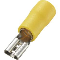 TRU COMPONENTS 1572191 faston zásuvka Šířka zástrčky: 4.8 mm Tloušťka konektoru: 0.5 mm 180 ° částečná izolace žlutá 50 ks