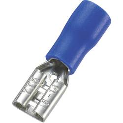 TRU COMPONENTS 1572132 faston zásuvka Šířka zástrčky: 4.8 mm Tloušťka konektoru: 0.5 mm 180 ° částečná izolace modrá 100 ks