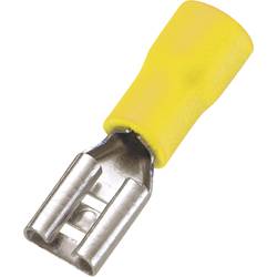 TRU COMPONENTS 1572133 faston zásuvka Šířka zástrčky: 6.4 mm Tloušťka konektoru: 0.8 mm 180 ° částečná izolace žlutá 50 ks