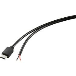 TRU COMPONENTS Napájecí kabel Raspberry Pi® [1x USB-C® zástrčka - 1x kabel s otevřenými konci] 1.00 m černá