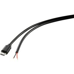 TRU COMPONENTS Napájecí kabel Raspberry Pi®, BBC micro:bit [1x micro USB 2.0 zástrčka B - 1x kabel s otevřenými konci] 1.00 m černá