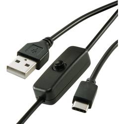 Renkforce Napájecí kabel Raspberry Pi® [1x USB 2.0 zástrčka A - 1x USB-C® zástrčka] 1.00 m černá vč. vypínače