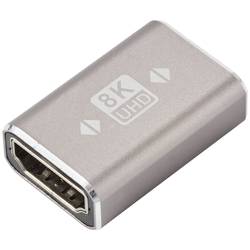 SpeaKa Professional SP-11301992 HDMI adaptér [1x HDMI zásuvka - 1x HDMI zásuvka] šedá UHD 8K @ 60 Hz, UHD 4K @ 120 Hz hliníková zástrčka