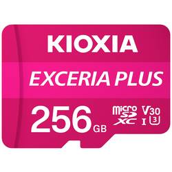 Kioxia EXCERIA PLUS paměťová karta microSDXC 256 GB A1 Application Performance Class, UHS-I, v30 Video Speed Class výkonnostní standard A1, nárazuvzdorné,