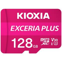 Kioxia EXCERIA PLUS paměťová karta microSDXC 128 GB A1 Application Performance Class, UHS-I, v30 Video Speed Class výkonnostní standard A1, nárazuvzdorné,