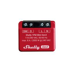 Shelly Plus 1PM Mini Gen. 3 bezdrátový spínač Wi-Fi, Bluetooth
