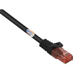 Renkforce RJ45 síťové kabely, propojovací kabely CAT 6 U/UTP 1.00 m černá s ochranou, bez halogenů 1 ks