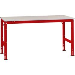 Manuflex AU4189.3003 Pracovní základní stolní Univerzální standardní s PVC dekorační deska, Šxhxv = 3000x1000x760-870 mm rubínově červená