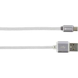 Skross USB kabel USB 2.0 USB-A zástrčka, USB Micro-B zástrčka 1.00 m stříbrná 2700240
