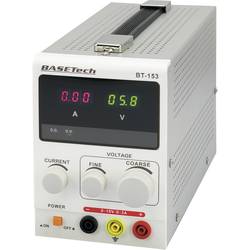 Basetech BT-153 laboratorní zdroj s nastavitelným napětím, 0 - 15 V/DC, 0 - 3 A, 45 W, výstup 1 x, BT-153