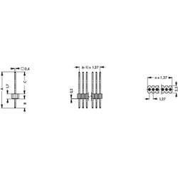 Fischer Elektronik pinová lišta (standardní) Počet řádků: 1 Počet kontaktů v řadě: 36 10060447 1 ks