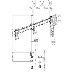 SpeaKa Professional rameno na monitory SP-MM-230 3 Displej: (s) 43,2 cm (17) - 68,6 cm (27) černá nastavitelná výška, naklápěcí, nakláněcí, otočný