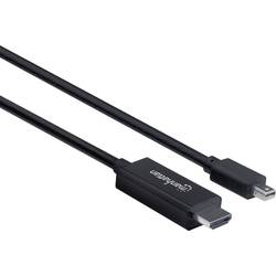 Manhattan Mini-DisplayPort / HDMI kabelový adaptér Mini DisplayPort konektory, Zástrčka HDMI-A 1.80 m černá 153287 Kabel DisplayPort