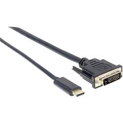 Manhattan USB-C® / DVI kabelový adaptér USB-C ® zástrčka, DVI-D 24+1pol. Zástrčka 2.00 m černá 152457 Kabel pro displeje USB-C®