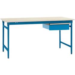 Manuflex BB5237.5007 Kompletní servírovací stolek základní stacionárně s plastová destička + jednotlivé zásuvky, Šxhxv: 1000 x 800 x 780 mm brilantní modrá