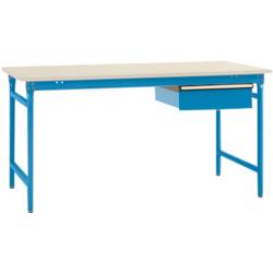 Manuflex BB5237.5012 Kompletní servírovací stolek základní stacionárně s plastová destička + jednotlivé zásuvky, Šxhxv: 1000 x 800 x 780 mm světle modrá (RAL