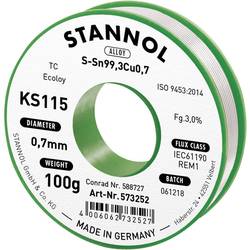 Stannol KS115 bezolovnatý pájecí cín cívka Sn99,3Cu0,7 ROM1 100 g 0.7 mm