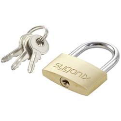 Sygonix SY-5045288 visací zámek 29.8 mm částečně se stejným uzavíráním zlatožlutá na klíč