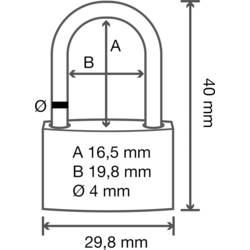 Sygonix SY-5045288 visací zámek 29.8 mm částečně se stejným uzavíráním zlatožlutá na klíč