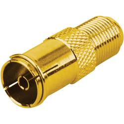 Schwaiger GOUST9320537 F adaptér na koaxiální kabel Pozlacený Připojení kabelu: F zásuvka, IEC zásuvka na koaxiální kabel 1 ks