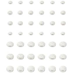VOLTCRAFT sada knoflíkových baterií 6 x AG1, 12 x AG3, 6 x AG4, 9 x AG10, 3 x AG12, 6 x AG13