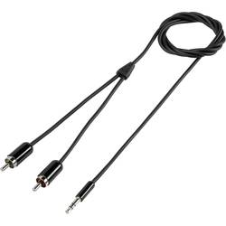 SpeaKa Professional SP-2518840 cinch / jack audio kabel [2x cinch zástrčka - 1x jack zástrčka 3,5 mm] 10.00 m černá SuperSoft opletení
