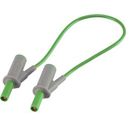 Velmi ohebné bezpečnostní měřicí kabely [lamelová zástrčka 4 mm - lamelová zástrčka 4 mm] 25.00 cm;zelená;MSB-501 10 A