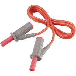 Velmi ohebné bezpečnostní měřicí kabely [lamelová zástrčka 4 mm - lamelová zástrčka 4 mm] 1.00 m;červená;MSB-501 10 A