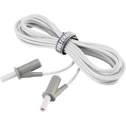 Velmi ohebné bezpečnostní měřicí kabely [lamelová zástrčka 4 mm - lamelová zástrčka 4 mm] 5.00 m;bílá;MSB-501 10 A