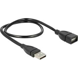 Delock USB kabel USB 2.0 USB-A zástrčka, USB-A zásuvka 0.50 m černá flexibilní husí krk 83499