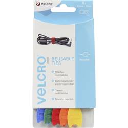 VELCRO® VEL-EC60250 kabelový manažer na suchý zip ke spojování háčková a flaušová část (d x š) 200 mm x 12 mm modrá, zelená, červená, oranžová, žlutá 5 ks