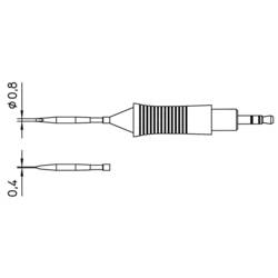 Weller RT9 pájecí hrot dlátový, rovný Velikost hrotů 0.8 mm Délka hrotů 24 mm Obsah 1 ks