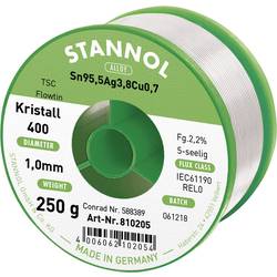 Stannol Ecology TS bezolovnatý pájecí cín cívka Sn95,5Ag3,8Cu0,7 REL0 250 g 1 mm