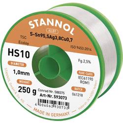 Stannol HS10 2510 bezolovnatý pájecí cín cívka Sn95,5Ag3,8Cu0,7 ROM1 250 g 1 mm