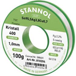 Stannol Ecology TS bezolovnatý pájecí cín cívka Sn95,5Ag3,8Cu0,7 REL0 100 g 1 mm