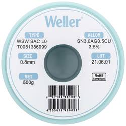 Weller WSW SAC L0 bezolovnatý pájecí cín cívka Sn3,0Ag0,5Cu 500 g 0.8 mm