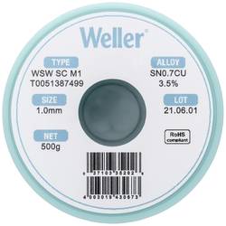 Weller WSW SC M1 bezolovnatý pájecí cín cívka Sn0,7Cu 500 g 1 mm
